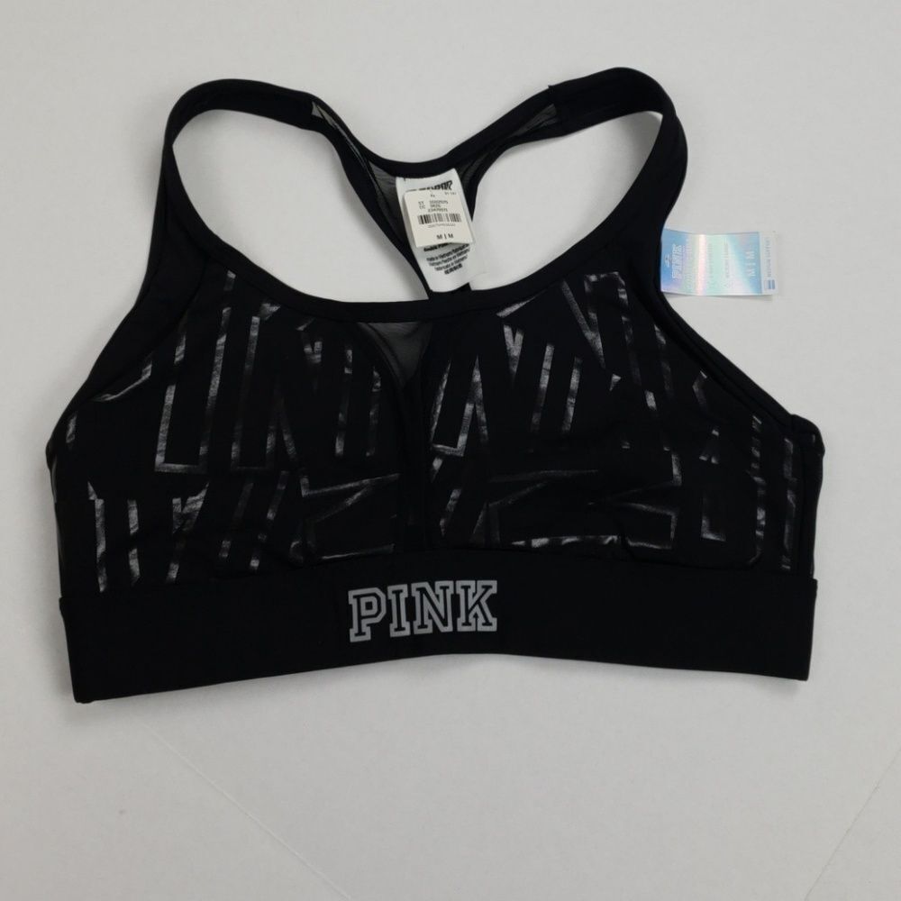 PINK Victoria's Secret Ultimate Unlined Sports Bra Black Size M NWT - Picture 2 of 8